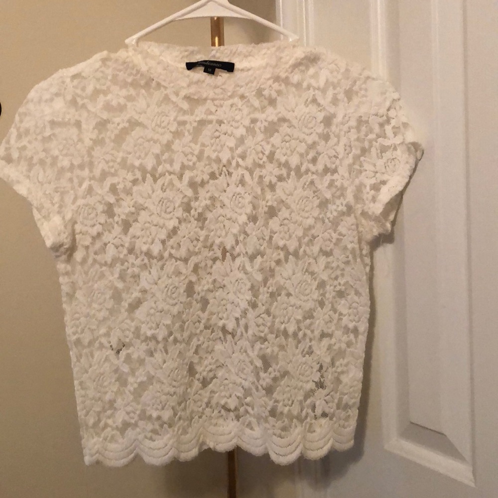 White lace sheer top